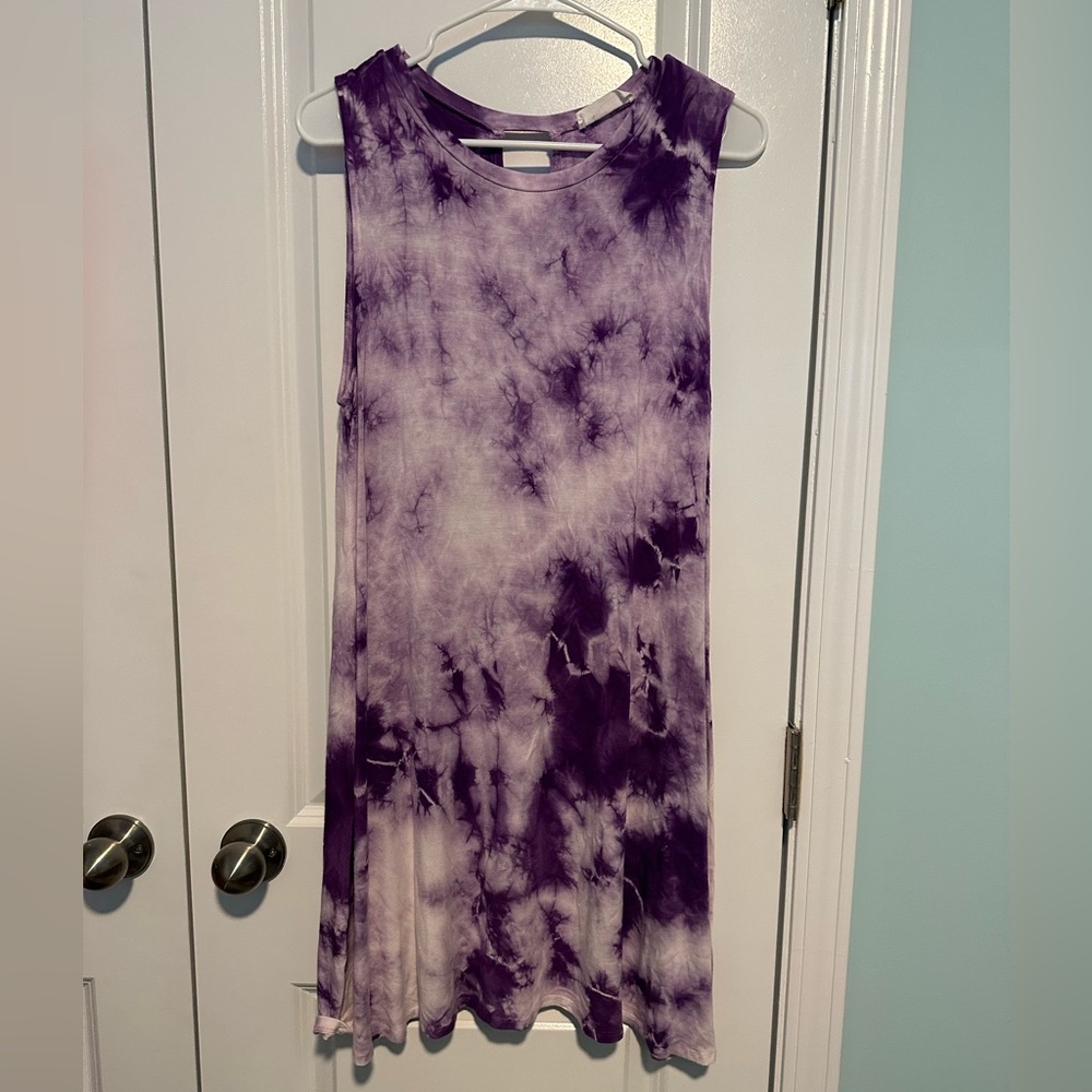Purple Tie Dye Dress Medium